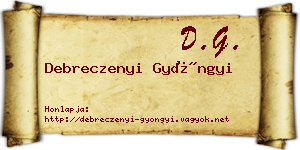 Debreczenyi Gyöngyi névjegykártya