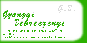 gyongyi debreczenyi business card